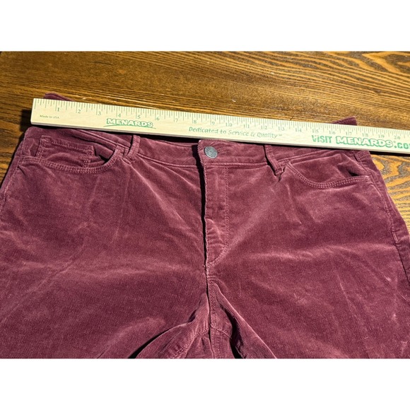 LOFT Curvy Skinny Corduroy Pants Burgundy Wine Size 14 32 High Rise classic - Picture 6 of 16